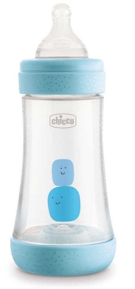 Chicco Fľaša dojčenská Perfect 5 silikón, 240 ml chlapec